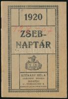 1920 Zsebnaptár. Szénásy Béla. 32 p bejegyzésekkel