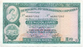 Hongkong 1976. 10$ T:III Hong Kong 1976. 10 Dollars C:F