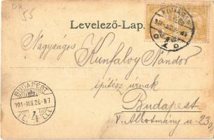 1901 Komárom, Komárno; Gróf Széchenyi utca, Evangélikus templom. Sipos Ferenc kiadása / street view,...