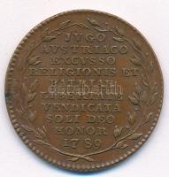 1790. "Brabant függetlenségének elnyerésére kiadott emlékérem" Br emlékérem (32mm) T:2
17...