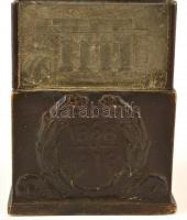 1918 Láng gépgyár munkás, kovács figura. Bronz szobor a gyár 50. éves fennállása alkalmából. A talap...