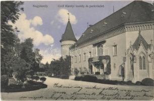 1913 Nagykároly, Carei; Gróf Károlyi kastély és park / castle, park (EK)