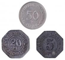 Német Birodalom / Neuenbürg 1918. 20pf szükségpénz + Weimari Köztársaság / Trier ~1919. 5pf Zn + Ném...