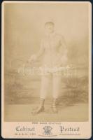 cca 1890 Nő teniszütővel, sport felszerelésben 11x16 cm