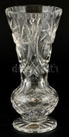 Bohemia csiszolt ólomkristály váza, jelzett, hibátlan, m: 20,5 cm