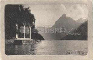 Vierwaldstattersee, Lake Lucerne; Chapelle de Tell, Velma Suchard / chapel, Velma Suchard chocolate advertisement