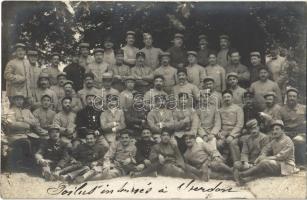 1916 French soldiers in Yverdon-les-Bains, WWI military, group photo