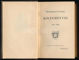 Endrődi Sándor költeményei 1867-1901. Bp.,[1904],Singer és Wolfner, 1 t.+VII+319 p. Kiadói aranyozot...