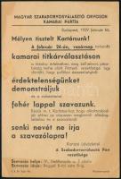 1939 Bp., Érdektelenségünket demonstráljuk - Magyar Szabadorvosválasztó Orvosok Kamarai Pártjának szórólapja