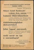 1939 Bp., "Érdektelenségünket demonstráljuk" - Magyar Szabadorvosválasztó Orvosok Kamarai Pártjának szórólapja