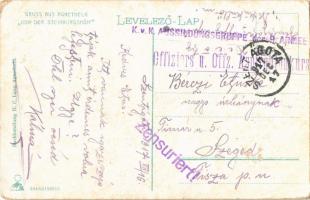 1917 Szentágota, Agnetheln, Agnita; Gruss aus Agnetheln von der Steinburgshöh / Steinburg hegyi kilá...