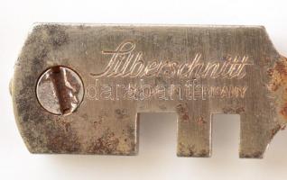 Régi üvegvágó, jelzett, h: 13 cm