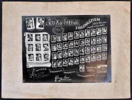 1953 Békéscsaba, Rózsa Ferenc Fiúgimnázium 1952-1953. évben végzett növendékeinek tablófotója karton...