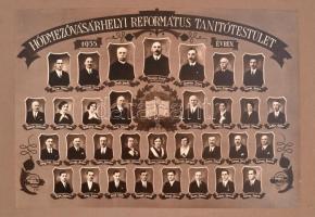 1935 Hódmezővásárhelyi Református Tanítóegyesület az 1935. évben, tablófotó kartonon, Fábián I. fényképész műterméből, 27x39 cm