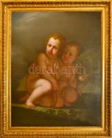 Hubert Maurer (1738-1818): Puttók. Olaj, vászon, jelzett, védett, antik keretben, 110×86 cm