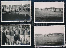 1935-1936 Máriaremete, futball, ETSC kupagyőztes csapat, 4 db fotó, 6×9 cm