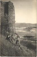 1917 Kapi, Kapusany; vár, katonák / Kapusiansky hrad / castle ruins, K.u.K. soldiers. photo