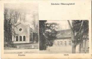 1918 Főherceglak, Főherczeglak, Knezevo (Baranyabán, Popovac, Ban); Kápolna, Iskola / chapel, school (fl)