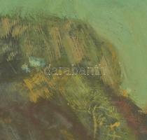 Boross Géza (1908-1971): Kertalja. Olaj, farost, jelzett, üvegezett keretben, 40×50 cm