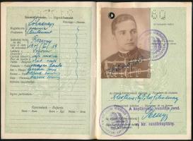1931 Sopron, Magyar Királyság által kiállított fényképes útlevél főhadnagy számára / Hungarian passport