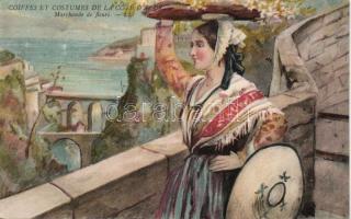 Cote d`Azur flower-merchant Litho