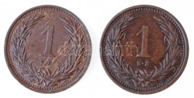 1901-1902KB 1f Br (2x) T:1-,2