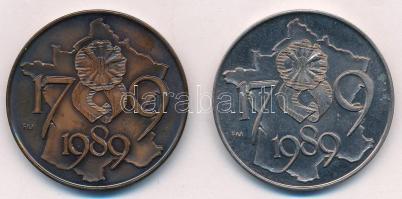 Fritz Mihály (1947-) 1989. "MÉE Szeged / Francia Forradalom 1789-1989" Br és Ag emlékérem ...