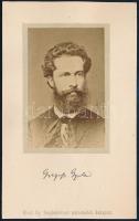 cca 1880 Greguss Gyula (1829-1869) műfordító fénnyomatú képe Klösz Gy. műterméből. kartonon 17x11 cm
