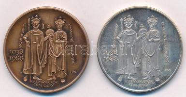 Fritz Mihály (1947- ) 1988. "A Szent Jobb Szegeden" Br és Ag emlékérem pár, peremen "...
