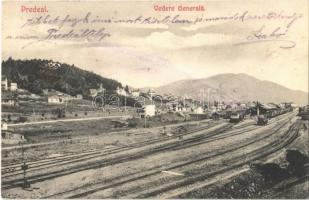 1907 Predeál, Predeal; vasútállomás, vonatok / railway station, trains