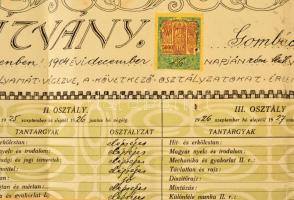 1927 Állami Felső Épitóipariiskola végbizonyítványa 59x42 cm