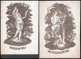 Jelzés nélkül: 5 db erotikus litográfia. 26x18 cm