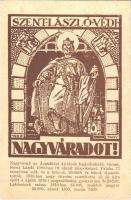 Nagyvárad, Oradea; Szent László védi Nagyváradot! / Ladislaus I of Hungary protects Oradea! Hungarian irredenta art postcard s: Tary