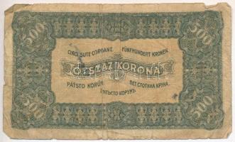 1923. 500K "Magyar Pénzjegynyomda Rt. Budapest" nyomdahely jelöléssel T:III-
