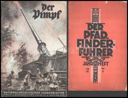 1931-1940 Vegyes német nyelvű újság tétel, 3 db:  Jung-Österreich. 1934 7-8. sz., Der Pimpf. Nationalsozialistische Jungenblätter. 1940. dec., Der Pfadfinderführer 1931. Jul. Változó állapotban, egy elvált a borítótól.