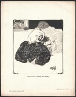 Franz von Bayros (1866-1924): Der Kopf. Klisé, papír, jelzés nélkül, 17×15,5 cm