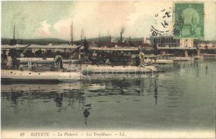 1914 Bizerte, La Pecherie, Les Torpilleurs / marina, fishing boats. TCV card