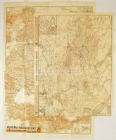 2 térkép 1942 Európai Oroszország térképe, 1:5000.000, M. Kir. Honvéd Térképészeti Intézet,hajtott. 94×63 cm + Közép Európa vasúti térképe 68x54 cm