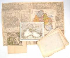 cca 1840-1910 9 darabos vegyes régi térkép tétel