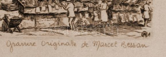 Marcel Bessan (?-?): Notre Dame. Rézkarc, papír, jelzett, 7×12 cm