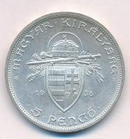 1938. 5P Ag "Szent István" T:1- 
Adamo P8.1