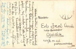 1944 Kolozsvár, Cluj; utca, Emke drogéria, Mátyás király szobor / drogerie, statue, automobile. phot...