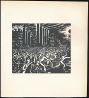 Frans Masereel (1889-1972): Jelenetek. 5 db fametszet, papír, jelzett a metszeten, 11×13 cm