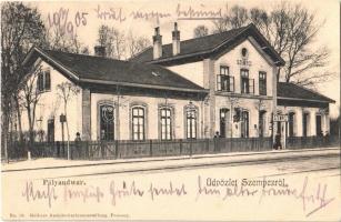 1905 Szenc, Szempcz, Senec; vasútállomás / Bahnhof. Gelbers Ansichtskartenausstellung / railway station