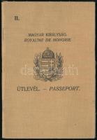 1935-1937 Magyar Királyság fényképes útlevele bajmoki Vadja Imréné Labdsberger Erzsébet, Landsberger...