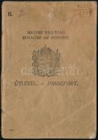 1924-1930 Magyar Királyság fényképes útlevele Kátai Andorné bajmoki Vadja Katalin, bajmoki Vajda Imr...