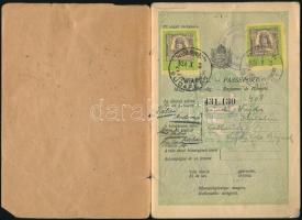 1924-1930 Magyar Királyság fényképes útlevele Kátai Andorné bajmoki Vadja Katalin, bajmoki Vajda Imr...