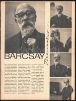 Barcsay Jenő festőművész saját kezű aláírásai 3 db  újság kivágáson