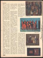 Barcsay Jenő festőművész saját kezű aláírásai 3 db   újság kivágáson