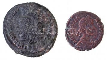 Római Birodalom / Heraclea / II. Maximinus ~310-313. AE Follis (6,41g) + Aquileia / Gratianus 367-375. AE3 (2,74g) T:2-,3 Roman Empire / Heraclea / Maximinus II ~310-313. AE Follis IMP C GAL VAL MAXIMINO PF INV AVG / GENIO [IMP-E-]RATORIS - HTB? (6,41g) + Aquileia / Gratian 367-375. AE3 DN GRATIANVS PF AVG / GLORIA ROMANORVM - SMAQS (2,74g) C:VF,F RIC VI 54a, IX 11c
